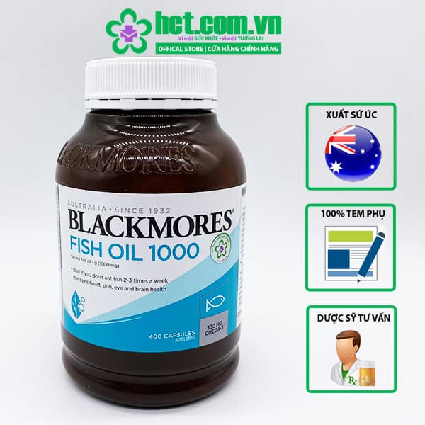 Viên uống dầu cá Blackmores fish oil 1000mg Úc hộp 100 viên