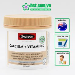 Viên uống bổ sung Canxi và Vitamin D Swisse Ultiboost Calcium + Vitamin D 150 viên